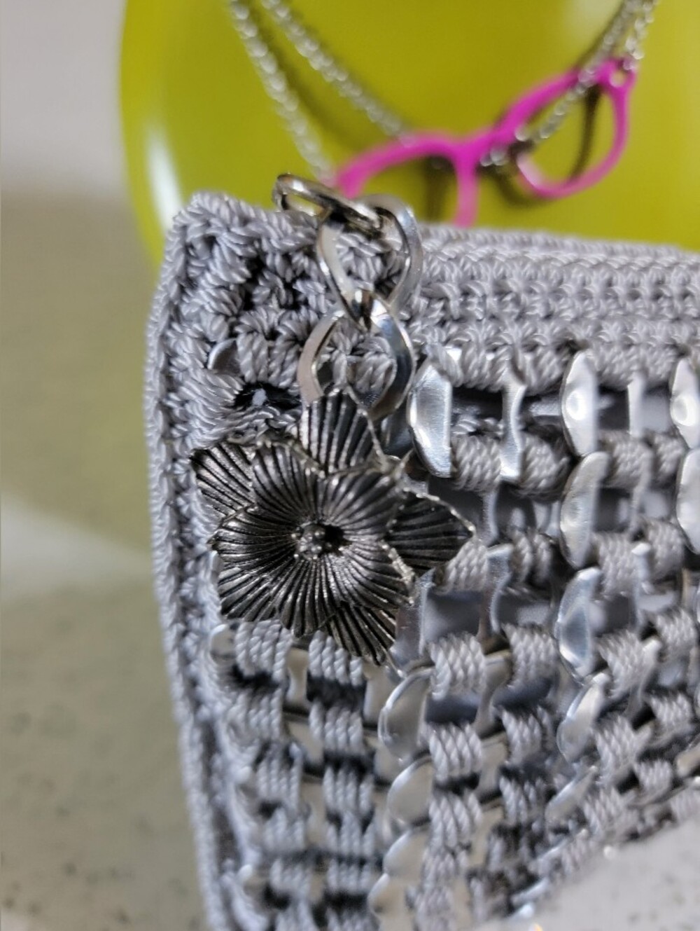 Silver Woven Clutch Wristlet - Picture 4 of 7